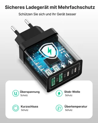AIONEUS USB-C Oplader 40W 4-Port Snelladen PD 3.0 — miniatuur 4