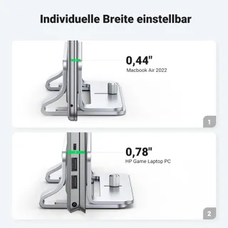 UGREEN Verticale Aluminium Laptopstandaard Zilver — miniatuur 4