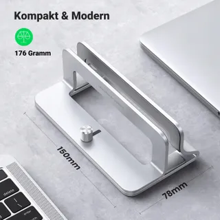 UGREEN Verticale Aluminium Laptopstandaard Zilver — miniatuur 8