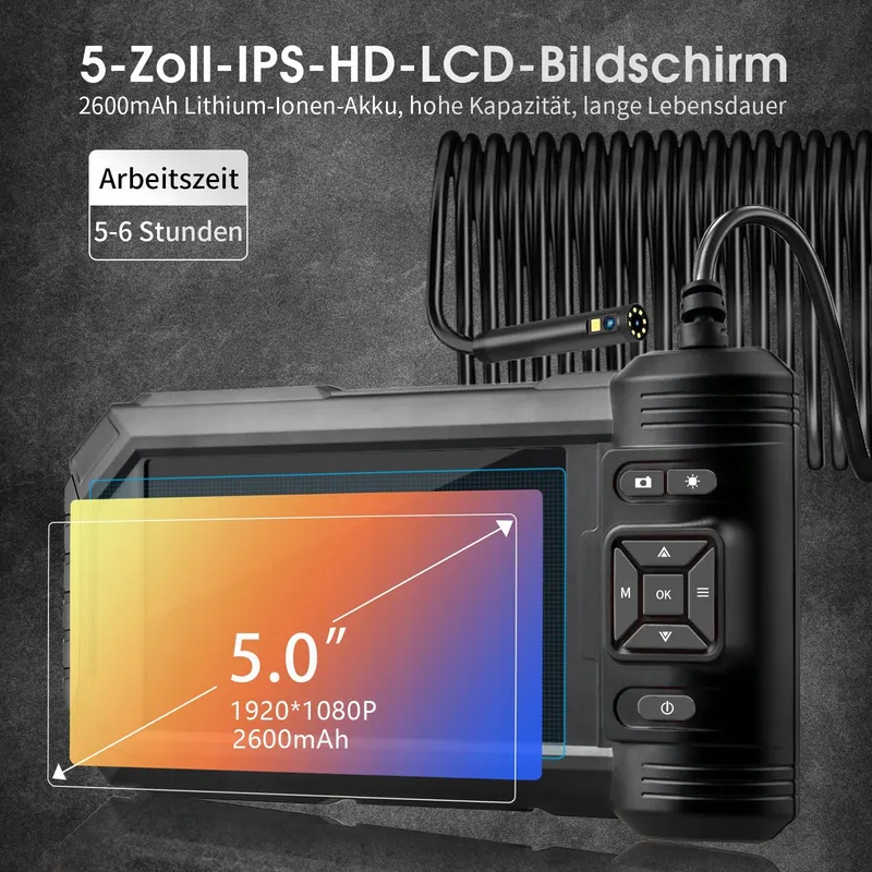 DPDUCT Inspectiecamera 10M Dual Lens 5 Inch IPS Scherm Waterdicht — foto 2