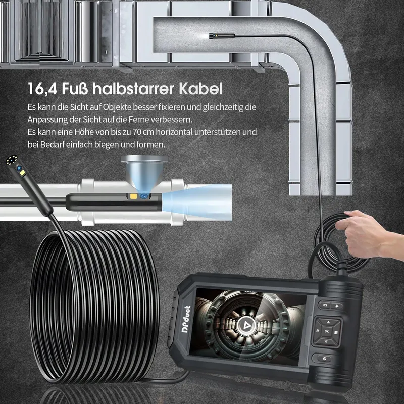 DPDUCT Inspectiecamera 10M Dual Lens 5 Inch IPS Scherm Waterdicht — foto 6