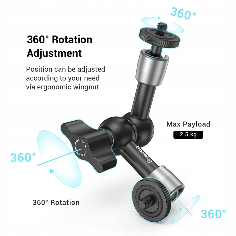 SMALLRIG Magic Arm 5 Inch Super Klem Monitor LED Licht — foto 3