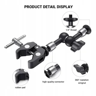 SMALLRIG Magic Arm 5 Inch Super Klem Monitor LED Licht — miniatuur 2