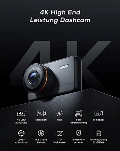 IZEEKER Dashcam 4K 2160P 32GB Kaart Nachtmodus G-Sensor WDR — foto 2