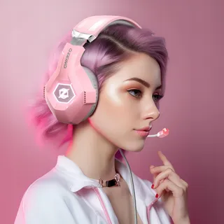 OZEINO Gaming Headset 3D Surround RGB Ruisonderdrukking Roze — miniatuur 7