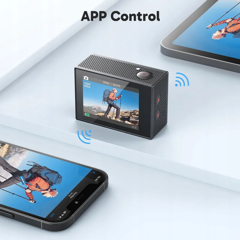 AKASO EK7000 Actiecamera 4K 30FPS 64GB SD Onderwater 170 LCD 2.4G — foto 8