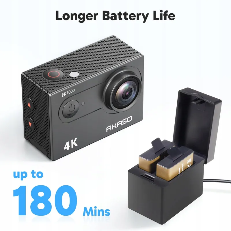 AKASO EK7000 Actiecamera 4K 30FPS 64GB SD Onderwater 170 LCD 2.4G — foto 7