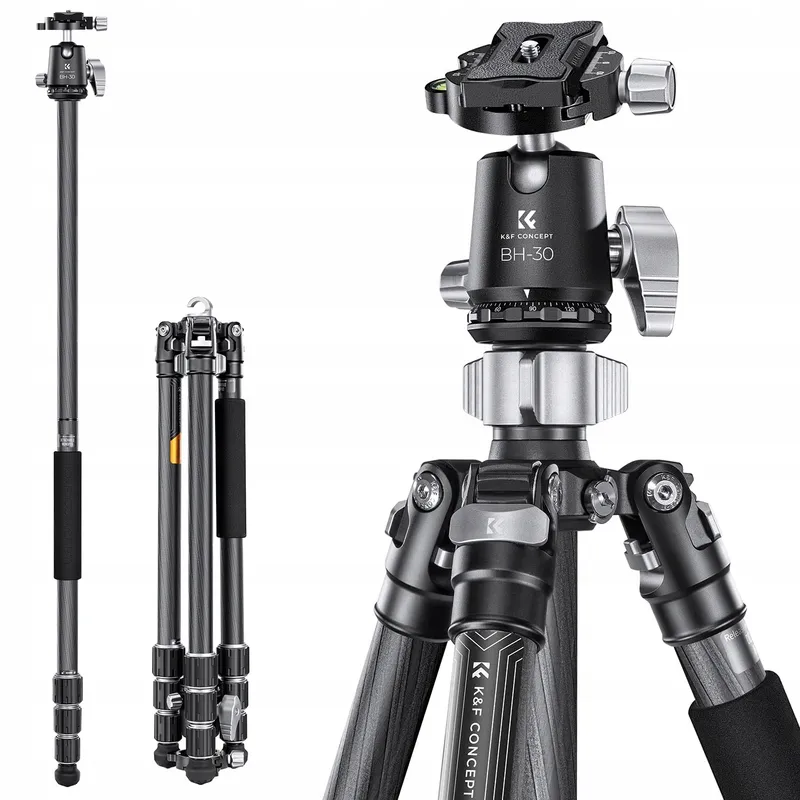 K&F CONCEPT X-Series X254C4 Carbon Statief 172cm Professioneel — foto 1
