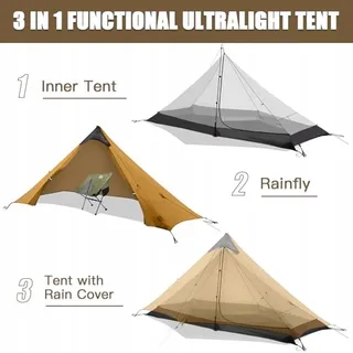 NIGHT CAT Ultralichte Backpacktent Waterdicht 1-2 Personen Camping — miniatuur 2