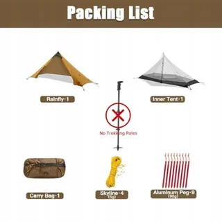 NIGHT CAT Ultralichte Backpacktent Waterdicht 1-2 Personen Camping — miniatuur 3