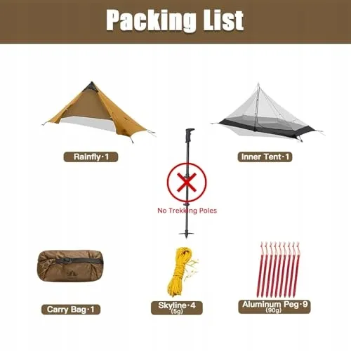 NIGHT CAT Ultralichte Backpacktent Waterdicht 1-2 Personen Camping — foto 3