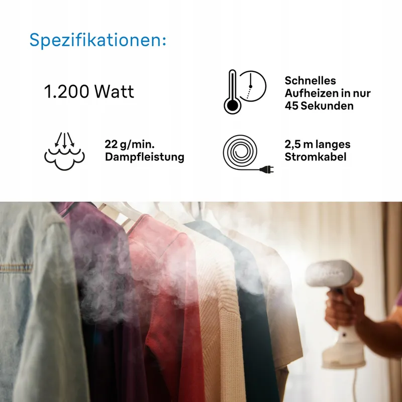 BRAUN QuickStyle 5 GS5011PU Steamer 1200W 150ml 45sec β foto 5
