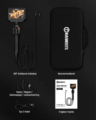 KAIWEETS Inspectiecamera Endoscoop 4,3" IPS 1080P Waterdicht IP67 — miniatuur 7