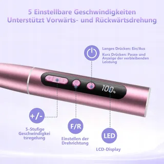 POFIBO Draadloze Nagelfrees 35000rpm voor Gel en Acrylnagels — miniatuur 3