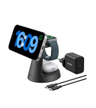 ANKER MagGo Oplader 3-in-1 MagSafe iPhone Apple Watch AirPods Qi2 — miniatuur 2