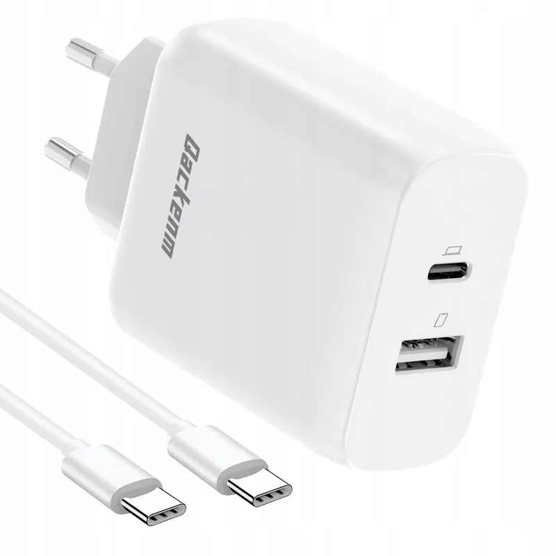 QACKENM GaN USB-C Oplader 65W Snelladen 2-Poorts Kabel 2M — foto 1
