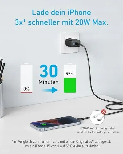 ANKER 20W USB C Oplader iPad iPhone Snelladen Kabel 150cm — foto 4