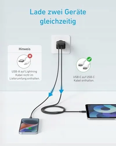 ANKER 20W USB C Oplader iPad iPhone Snelladen Kabel 150cm — foto 2
