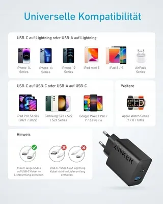 ANKER 20W USB C Oplader iPad iPhone Snelladen Kabel 150cm — miniatuur 7