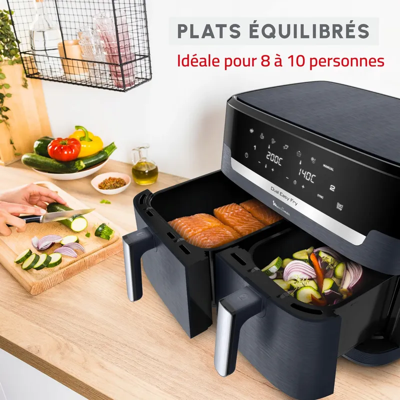 MOULINEX Dubbele Airfryer XXL 3kg 7 Programma's — foto 3