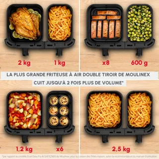 MOULINEX Dubbele Airfryer XXL 3kg 7 Programma's — miniatuur 6