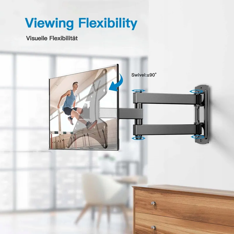 PERLESMITH TV Muurbeugel Kantelbaar 13-42 Inch 20kg VESA 200x200 — foto 2