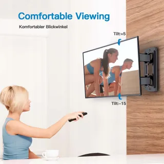 PERLESMITH TV Muurbeugel Kantelbaar 13-42 Inch 20kg VESA 200x200 — miniatuur 3