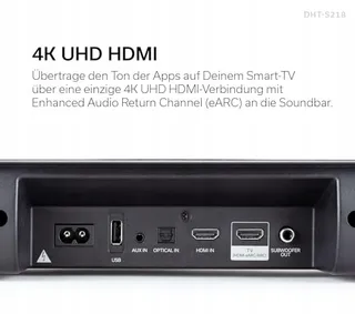 DENON DHT-S218 Soundbar 2.1 Dolby Atmos Subwoofer Bluetooth 4K HDMI ARC — miniatuur 5