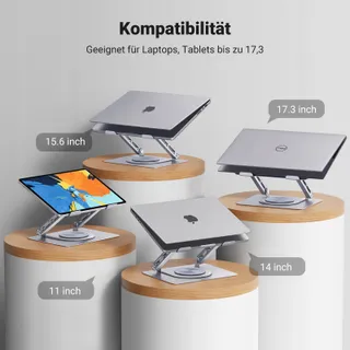 UGREEN Laptopstandaard 360° Draaibaar Opvouwbaar Geventileerd 10-17" — miniatuur 5