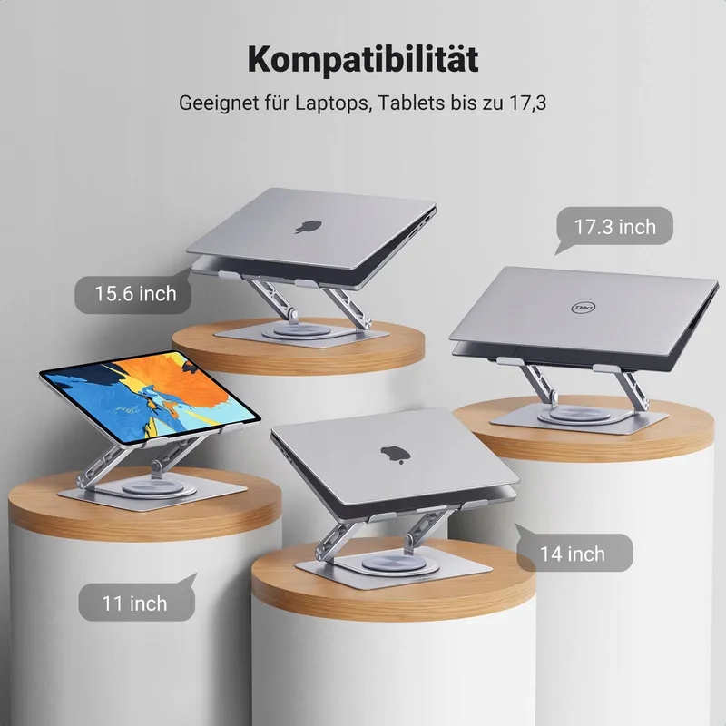 UGREEN Laptopstandaard 360° Draaibaar Opvouwbaar Geventileerd 10-17" — foto 5
