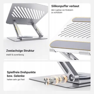 UGREEN Laptopstandaard 360° Draaibaar Opvouwbaar Geventileerd 10-17" — miniatuur 6