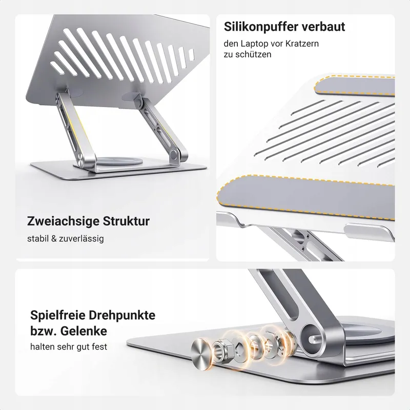 UGREEN Laptopstandaard 360° Draaibaar Opvouwbaar Geventileerd 10-17" — foto 6