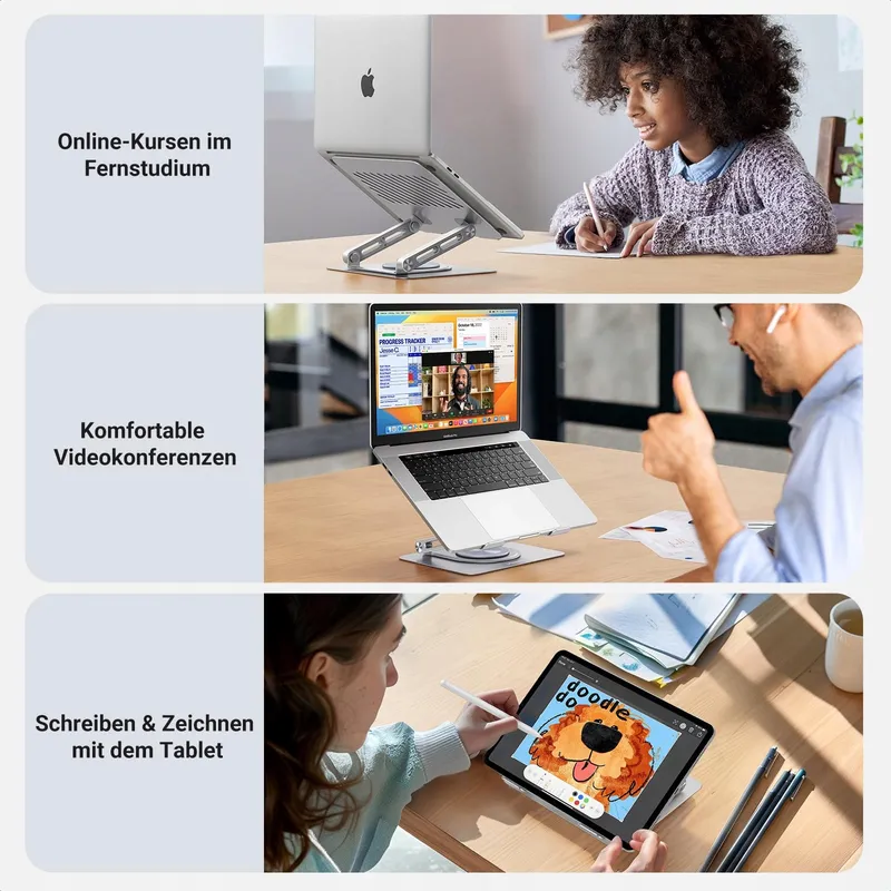 UGREEN Laptopstandaard 360° Draaibaar Opvouwbaar Geventileerd 10-17" — foto 7
