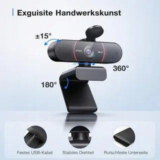 EMEET C960 Webcam 4K UHD Lensdop Dubbele Microfoon USB — miniatuur 8