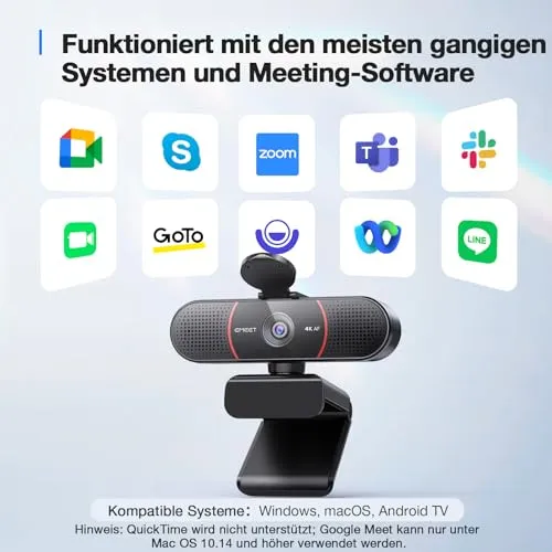 EMEET C960 Webcam 4K UHD Lensdop Dubbele Microfoon USB — foto 9
