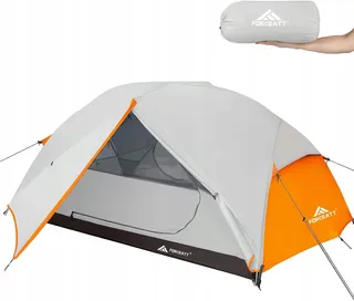 FORCEATT Kampeertent 2 Personen Licht Waterdicht Grijs — miniatuur 1