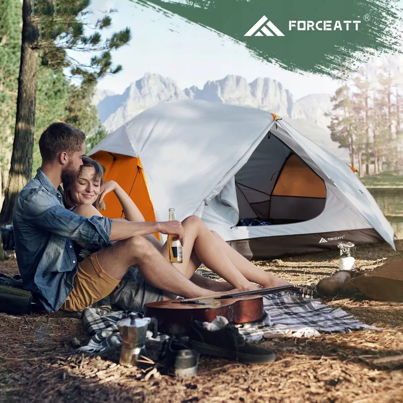 FORCEATT Kampeertent 2 Personen Licht Waterdicht Grijs — foto 6