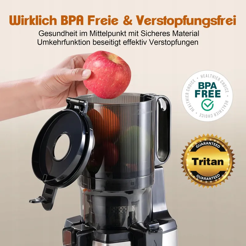 FRETTA Slow Juicer 250W Groente Fruit BPA-vrij — foto 4