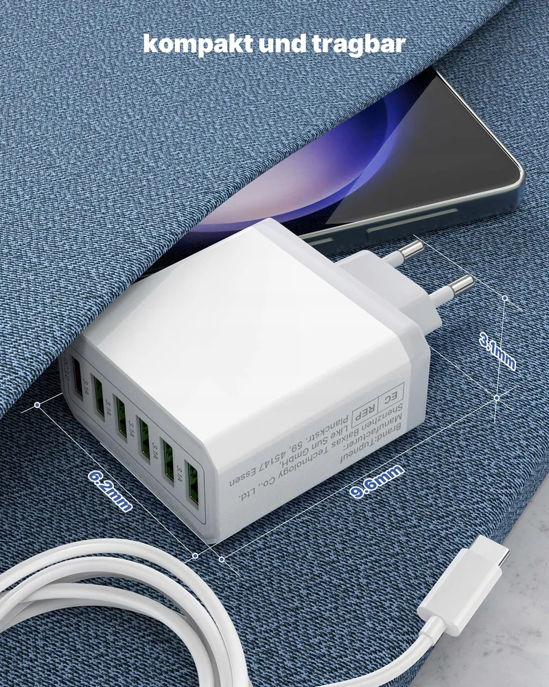 TUPNEUF USB Oplader 6-Poorten 33W QC3.0 Snelladen iPhone iPad — foto 7