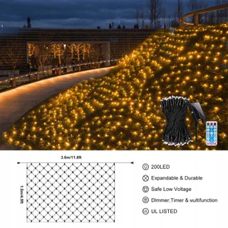 CORST Zonne-Netverlichting Buiten 200 LED 3,6x1,5m — miniatuur 3