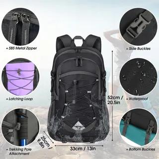 IGOLUMON Wandelrugzak 40L Licht Waterdicht Opvouwbaar — miniatuur 4