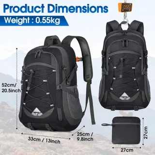 IGOLUMON Wandelrugzak 40L Licht Waterdicht Opvouwbaar — miniatuur 7