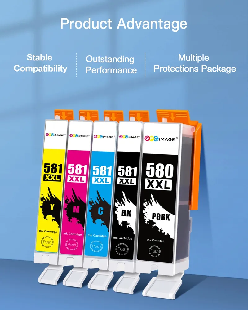GPC IMAGE Inktcartridges Canon 580 581 XXL 5-Pack TS TR — foto 5