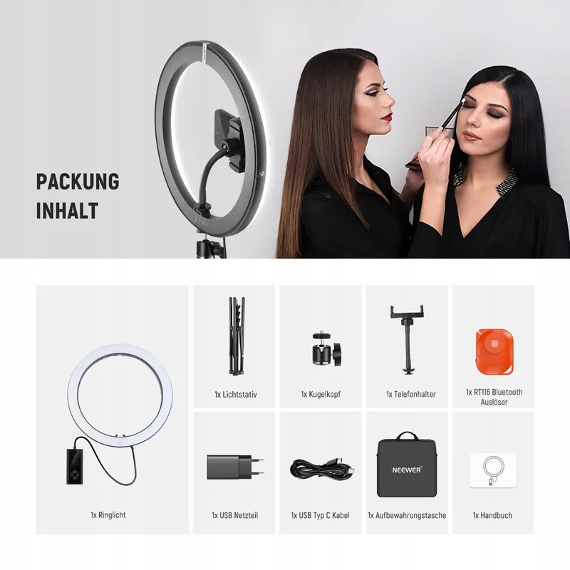 NEEWER 30cm 24W LED Ringlicht Telefoon Bicolor USB-C — foto 9