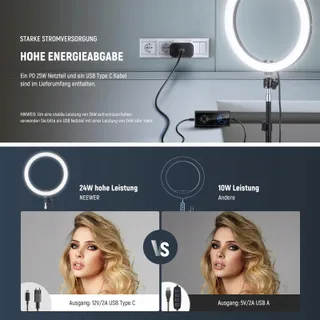NEEWER 30cm 24W LED Ringlicht Telefoon Bicolor USB-C — miniatuur 5