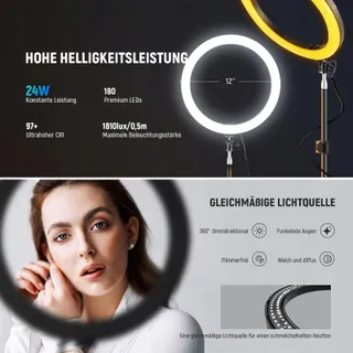 NEEWER 30cm 24W LED Ringlicht Telefoon Bicolor USB-C — miniatuur 2