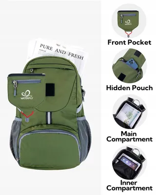 WATERFLY Lichte Opvouwbare Rugzak 20L Voor Mannen Vrouwen — miniatuur 5