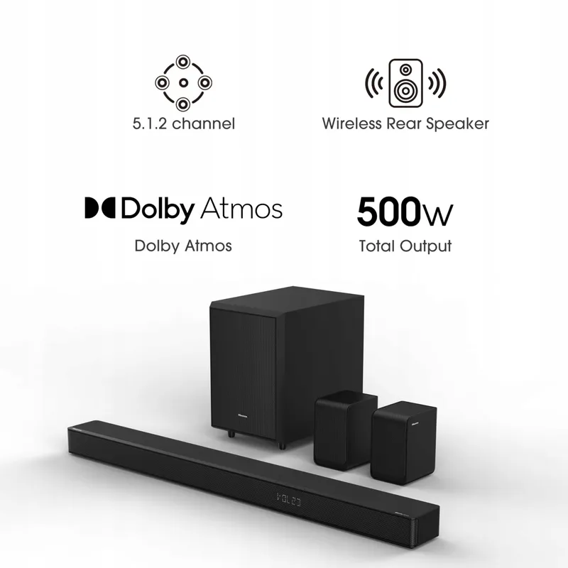 HISENSE AX5125H Soundbar 5.1.2 Dolby Atmos Subwoofer Bluetooth — foto 4