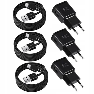 USB Oplader 3-Pack met USB C Kabel Android Galaxy Snelladen — miniatuur 1