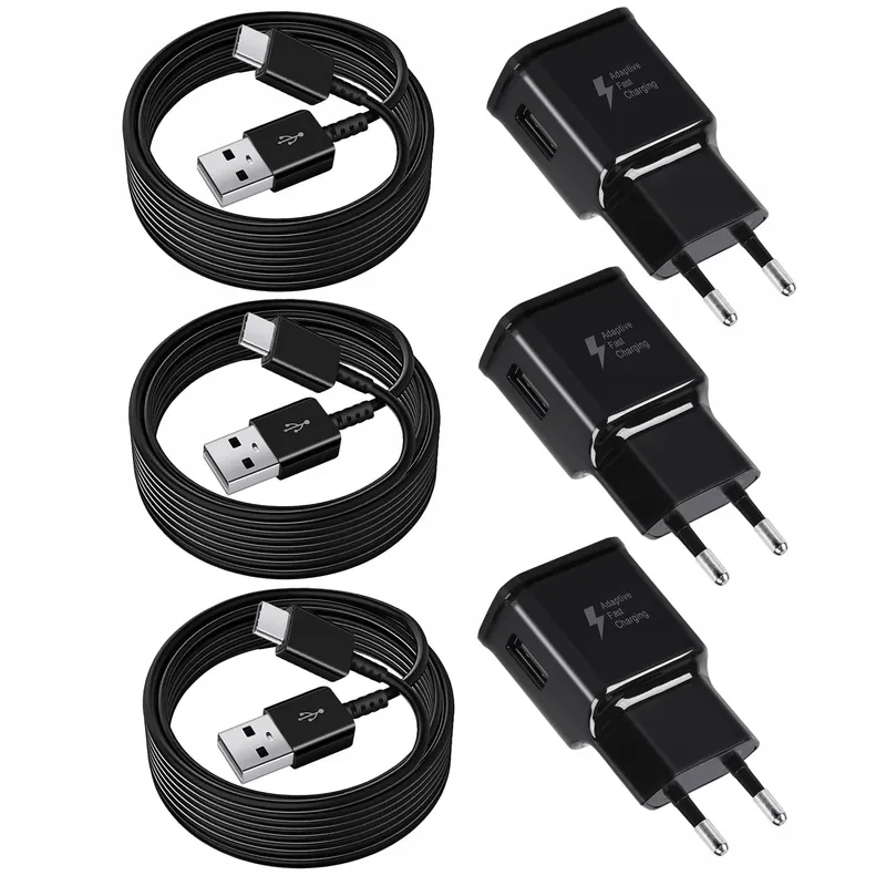 USB Oplader 3-Pack met USB C Kabel Android Galaxy Snelladen — foto 1